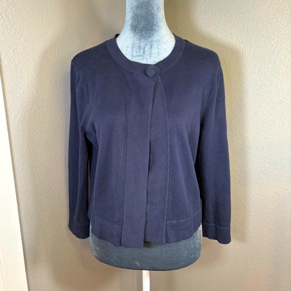 Brooks Brothers Navy Blue Single Button Cardigan Size M - Picture 1 of 6